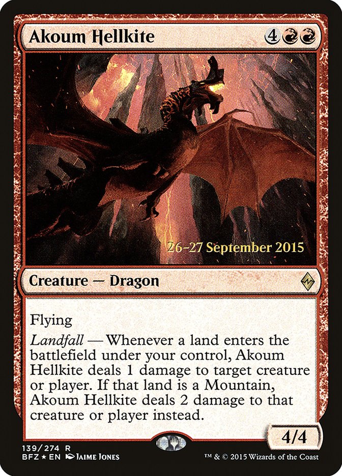 Akoum Hellkite [Battle for Zendikar Prerelease Promos] | Gamers Paradise