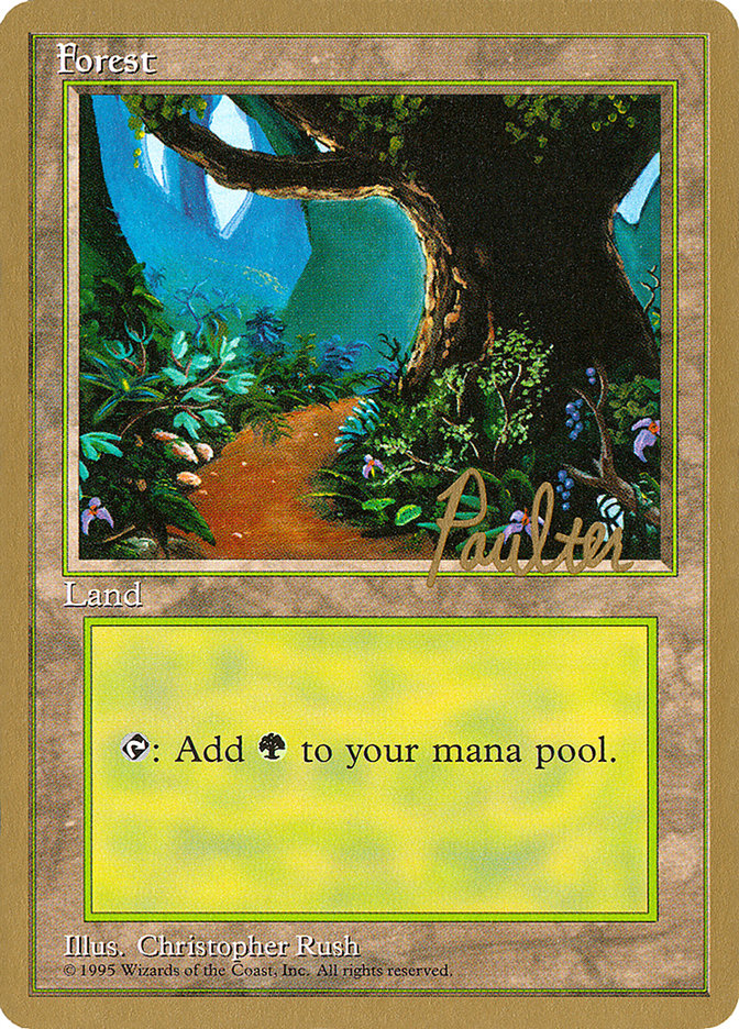 Forest (pp376) (Preston Poulter) [Pro Tour Collector Set] | Gamers Paradise