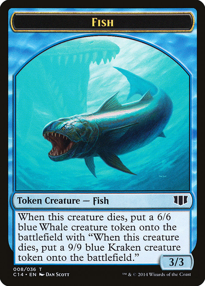 Fish // Zombie (011/036) Double-Sided Token [Commander 2014 Tokens] | Gamers Paradise