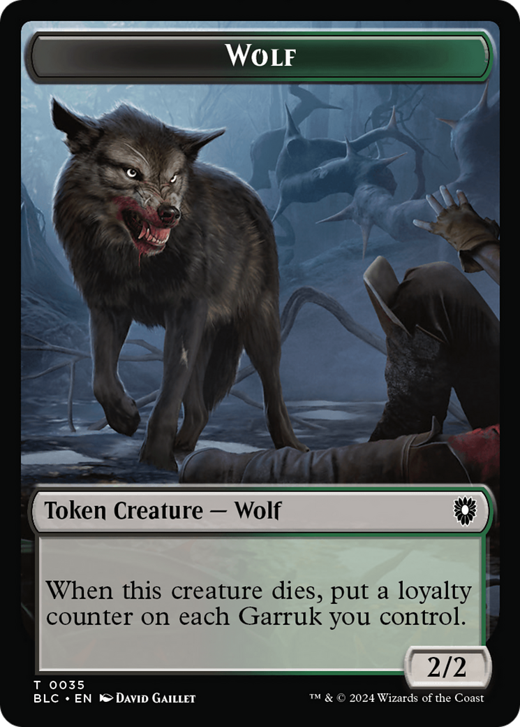 Human Soldier // Wolf (035) Double-Sided Token [Bloomburrow Commander Tokens] | Gamers Paradise