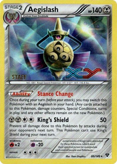 Aegislash (86/146) (Staff Prerelease Promo) [XY: Black Star Promos] | Gamers Paradise