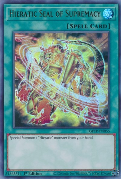 Hieratic Seal of Supremacy [GFTP-EN055] Ultra Rare | Gamers Paradise