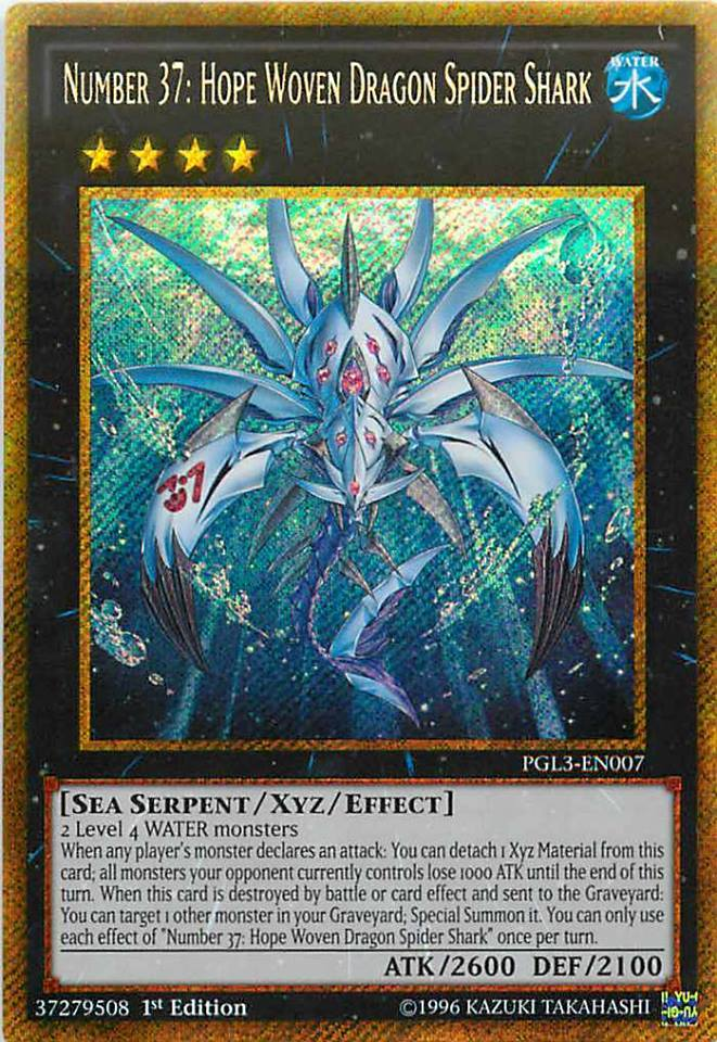 Number 37: Hope Woven Dragon Spider Shark [PGL3-EN007] Gold Secret Rare | Gamers Paradise