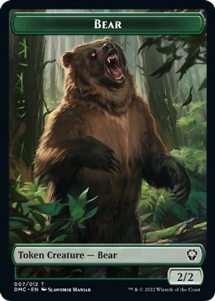Kavu // Bear Double-Sided Token [Dominaria United Commander Tokens] | Gamers Paradise
