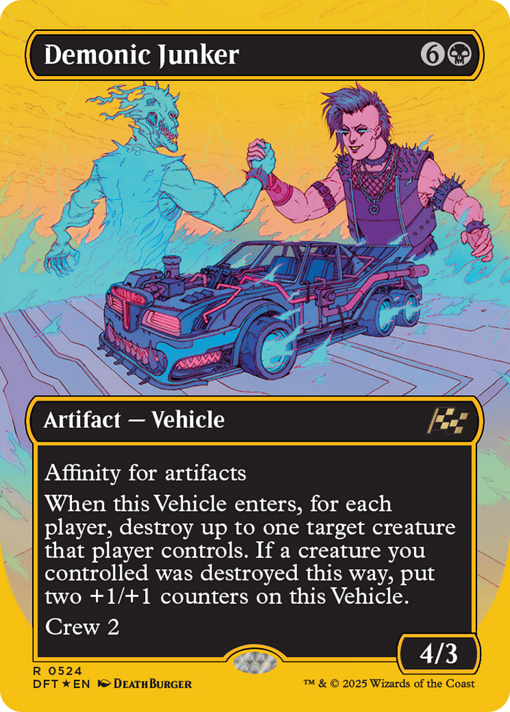 Demonic Junker (Borderless) (First-Place Foil) [Aetherdrift] | Gamers Paradise