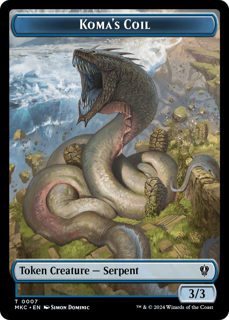 Tentacle // Koma's Coil Double-Sided Token [Murders at Karlov Manor Commander Tokens] | Gamers Paradise