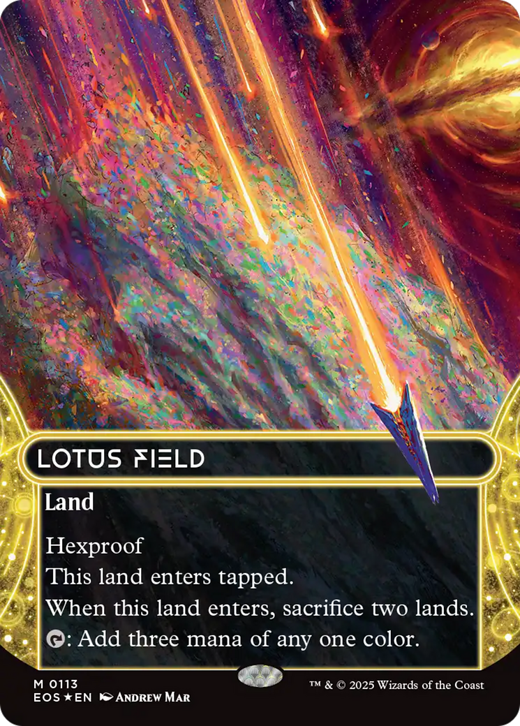 Lotus Field (0113) (Borderless) (Galaxy Foil) [Edge of Eternities: Stellar Sights] | Gamers Paradise