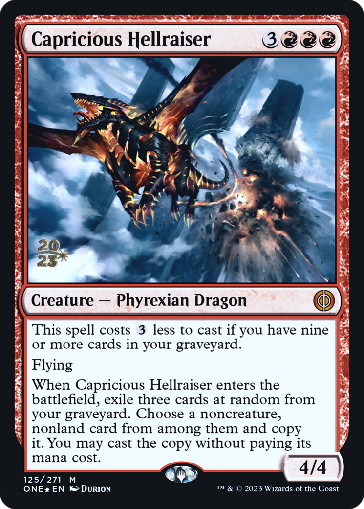 Capricious Hellraiser [Phyrexia: All Will Be One Prerelease Promos] | Gamers Paradise