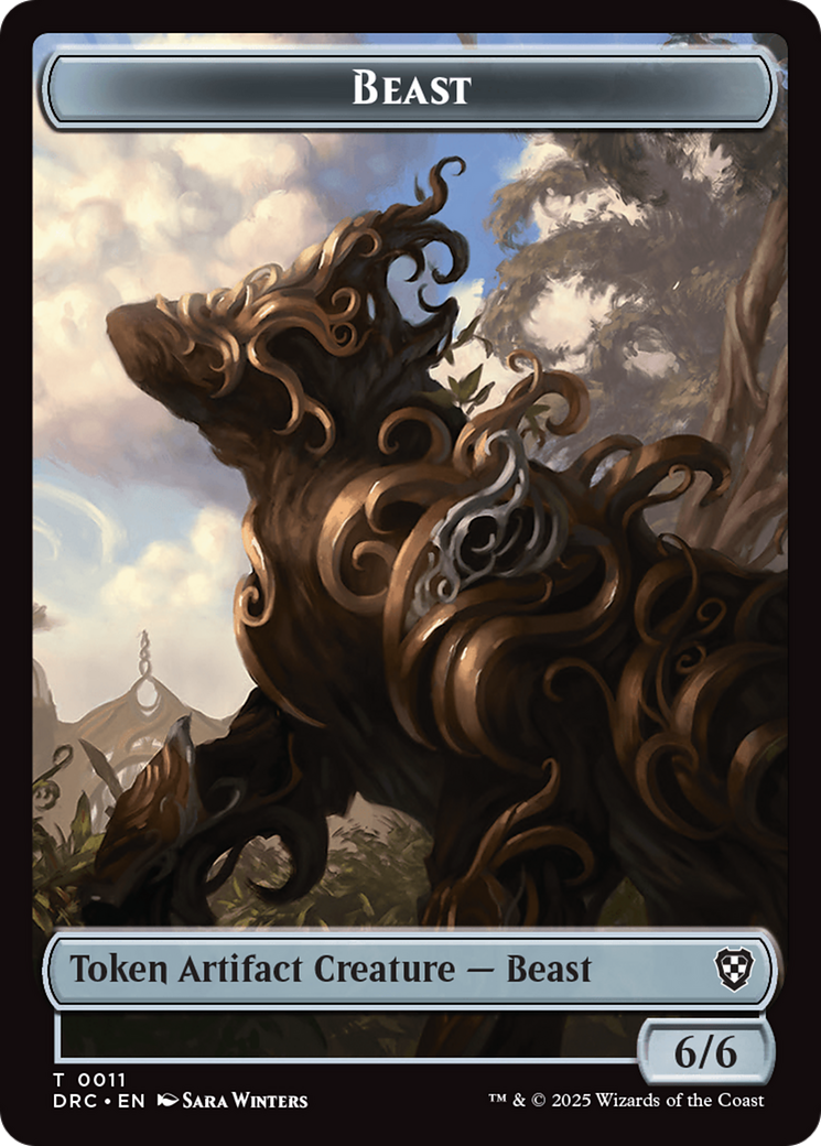 Construct // Beast (0011) Double-Sided Token [Aetherdrift Commander Tokens] | Gamers Paradise