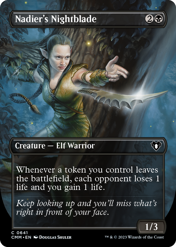 Nadier's Nightblade (Borderless Alternate Art) [Commander Masters] | Gamers Paradise