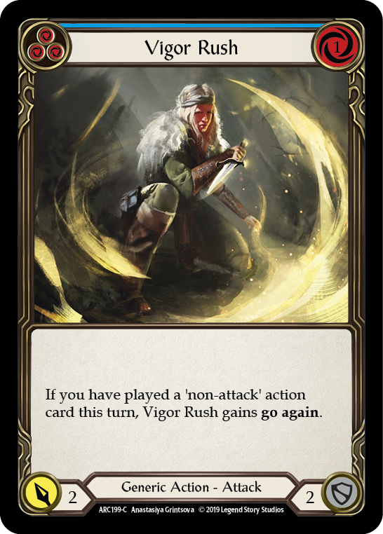 Vigor Rush (Blue) [ARC199-C] (Arcane Rising)  1st Edition Rainbow Foil | Gamers Paradise