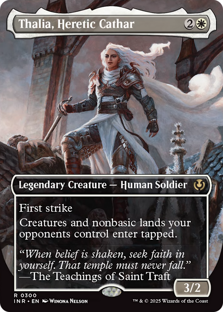 Thalia, Heretic Cathar (borderless) [Innistrad Remastered] | Gamers Paradise