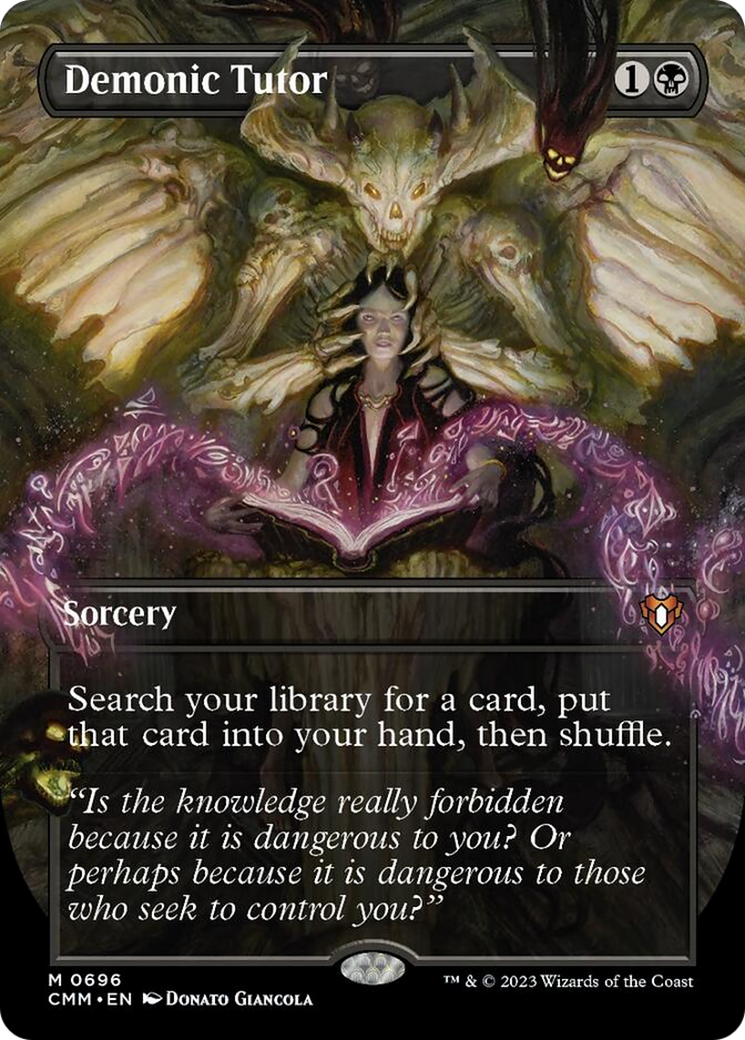 Demonic Tutor (Borderless Alternate Art) [Commander Masters] | Gamers Paradise