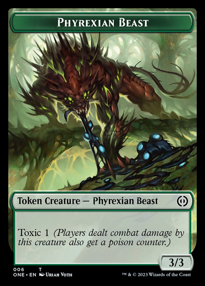 Rebel // Phyrexian Beast Double-Sided Token [Phyrexia: All Will Be One Tokens] | Gamers Paradise