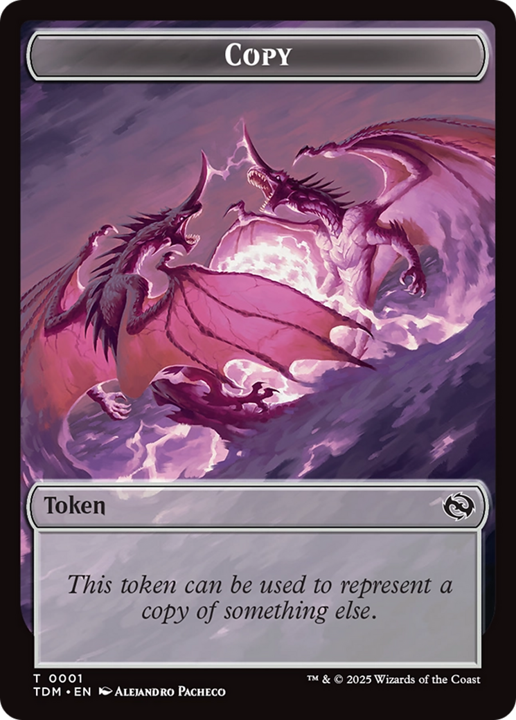 Copy // Dragon (0014) Double-Sided Token [Tarkir: Dragonstorm Commander Tokens] | Gamers Paradise