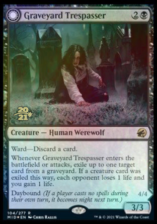 Graveyard Trespasser // Graveyard Glutton [Innistrad: Midnight Hunt Prerelease Promos] | Gamers Paradise