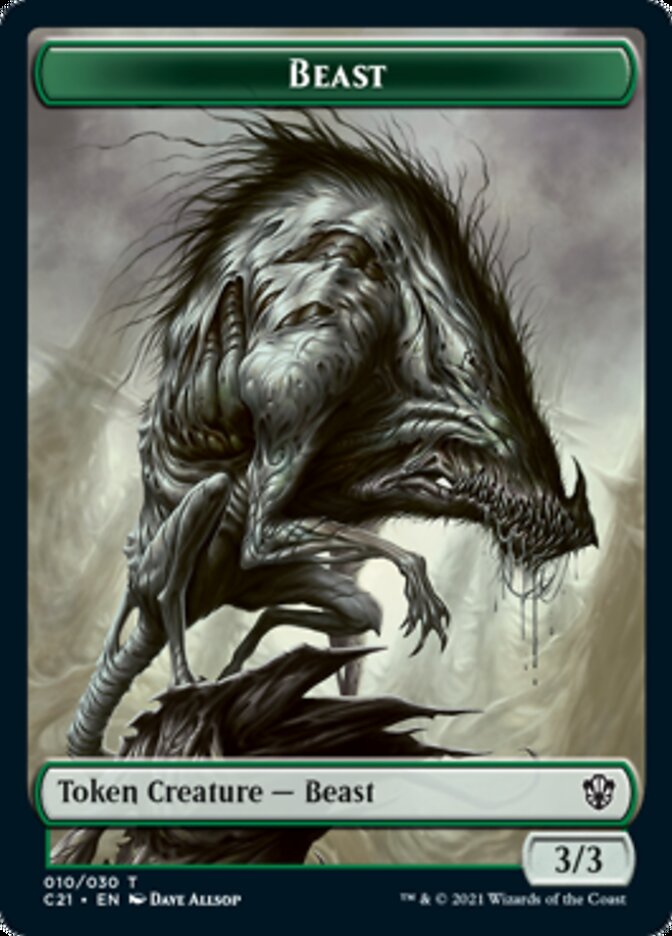 Beast (010) // Fish Double-Sided Token [Commander 2021 Tokens] | Gamers Paradise