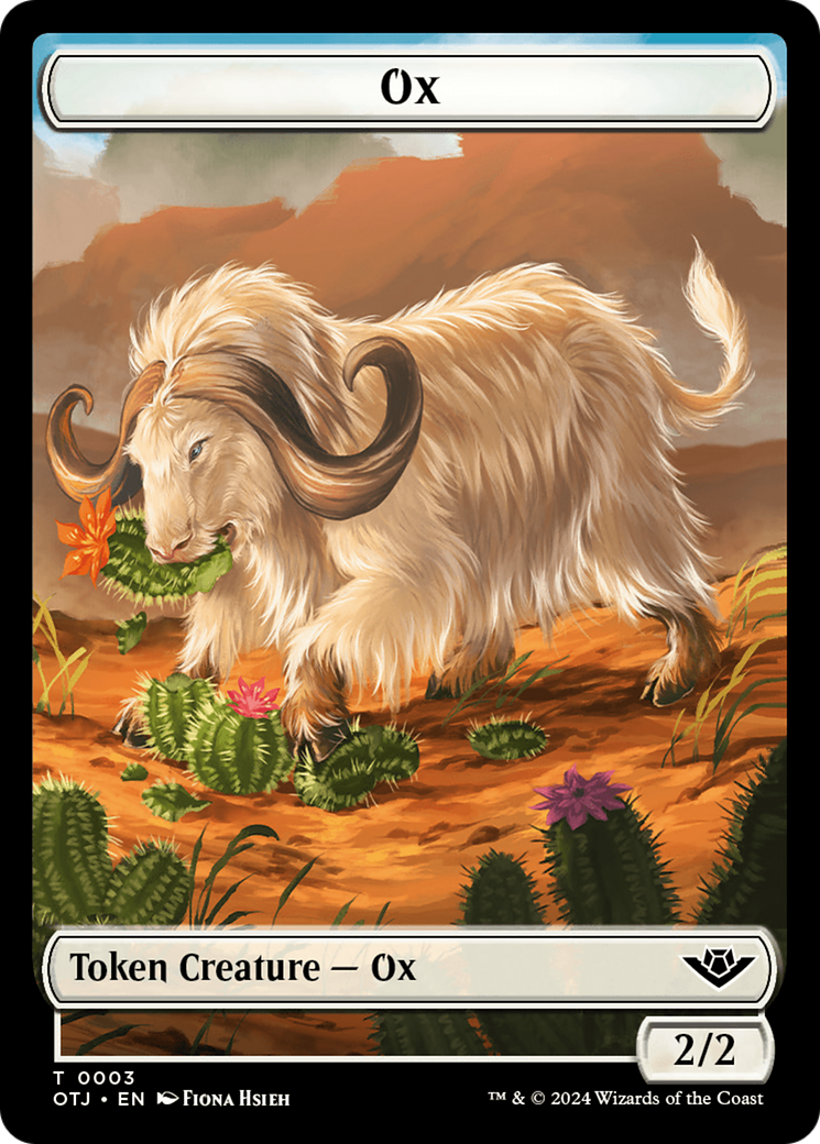 Treasure // Ox Double-Sided Token [Outlaws of Thunder Junction Tokens] | Gamers Paradise