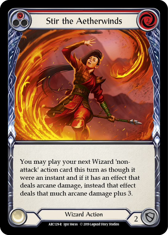 Stir the Aetherwinds (Red) [ARC129-R] (Arcane Rising)  1st Edition Rainbow Foil | Gamers Paradise