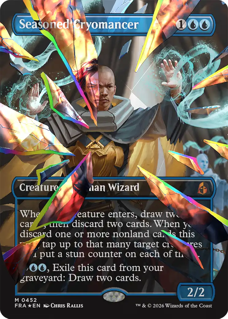Seasoned Cryomancer (Borderless) (Facet Foil) (0452) [Reality Fracture] | Gamers Paradise