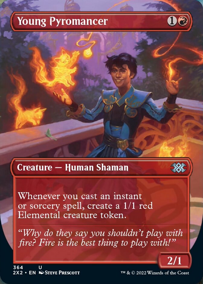 Young Pyromancer (Borderless Alternate Art) [Double Masters 2022] | Gamers Paradise