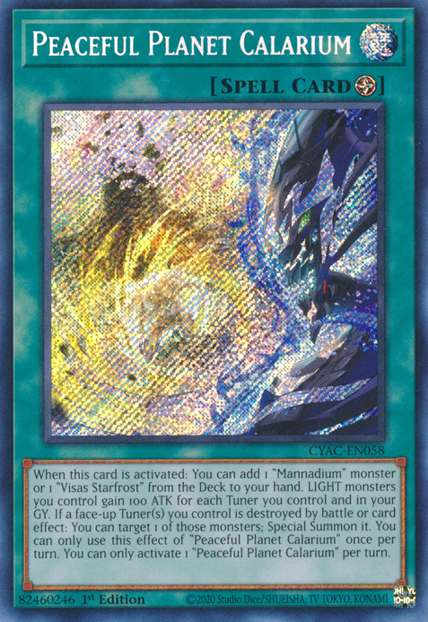 Peaceful Planet Calarium [CYAC-EN058] Secret Rare | Gamers Paradise