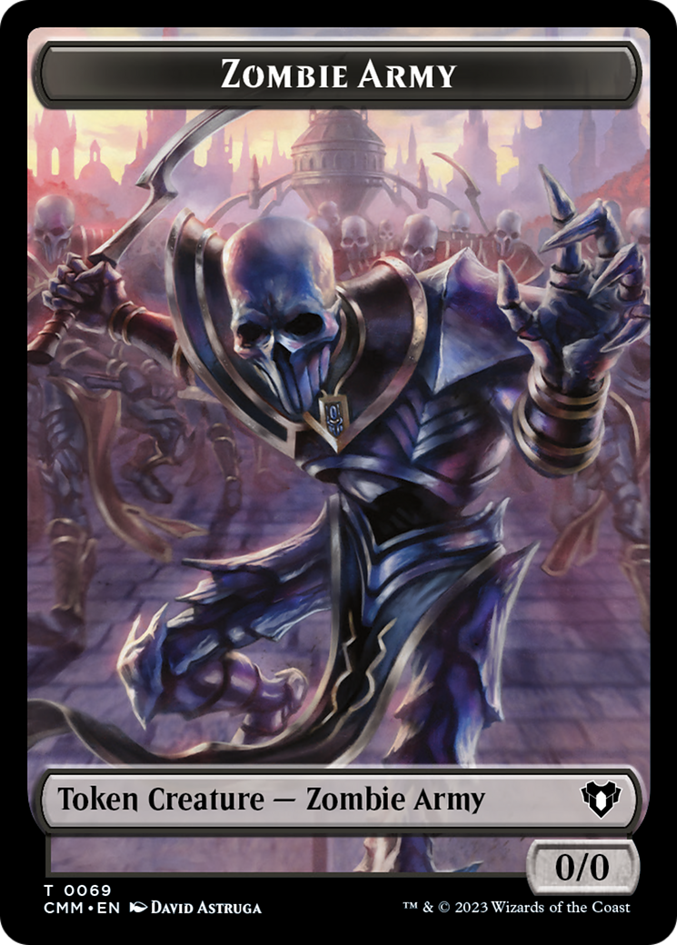 Human Warrior // Zombie Army Double-Sided Token [Commander Masters Tokens] | Gamers Paradise