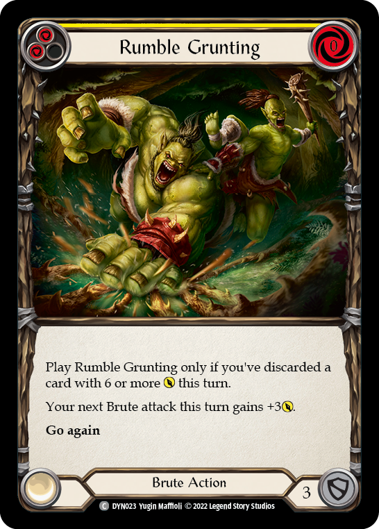 Rumble Grunting (Yellow) [DYN023] (Dynasty)  Rainbow Foil | Gamers Paradise