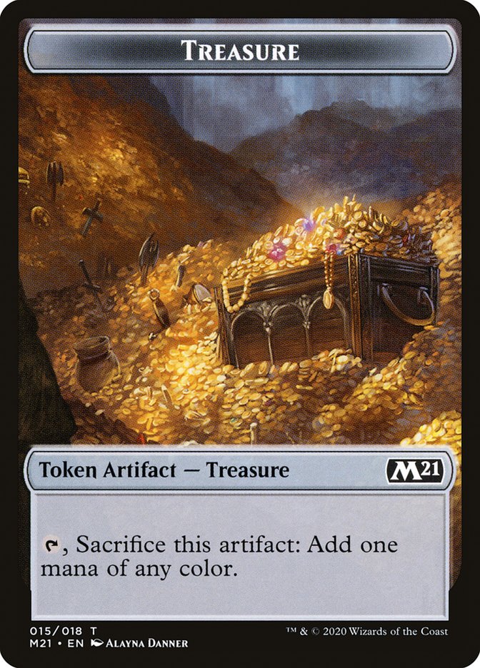 Goblin Wizard // Treasure Double-Sided Token [Core Set 2021 Tokens] | Gamers Paradise