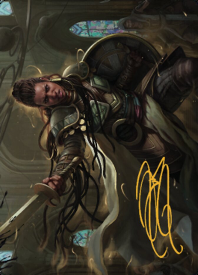 Shanna, Purifying Blade Art Card 1 (Gold-Stamped Signature) [Dominaria United Art Series] | Gamers Paradise