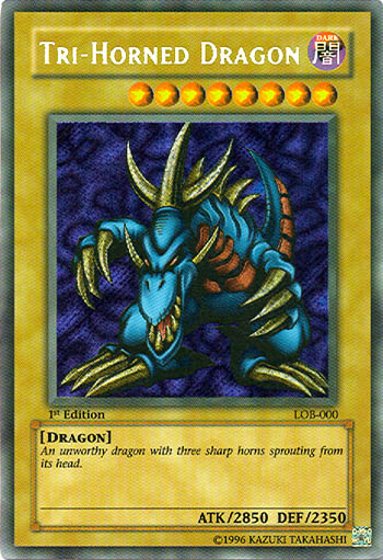 Tri-Horned Dragon [LOB-000] Secret Rare | Gamers Paradise