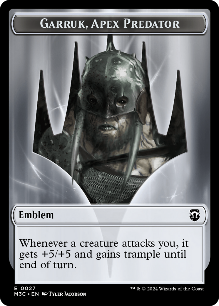 Garruk, Apex Predator Emblem // Saproling Double-Sided Token [Modern Horizons 3 Commander Tokens] | Gamers Paradise