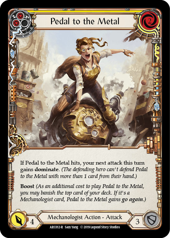 Pedal to the Metal (Yellow) [ARC012-R] (Arcane Rising)  1st Edition Normal | Gamers Paradise