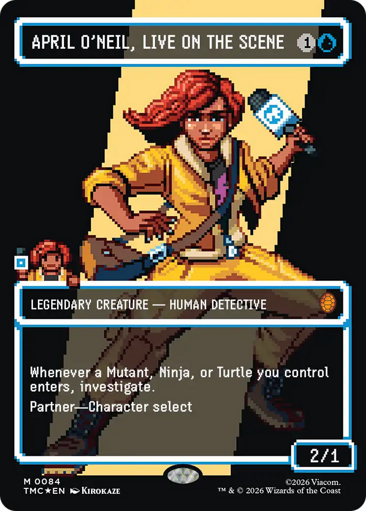April O'Neil, Live on the Scene (Borderless) (Surge Foil) [Teenage Mutant Ninja Turtles Commander] | Gamers Paradise