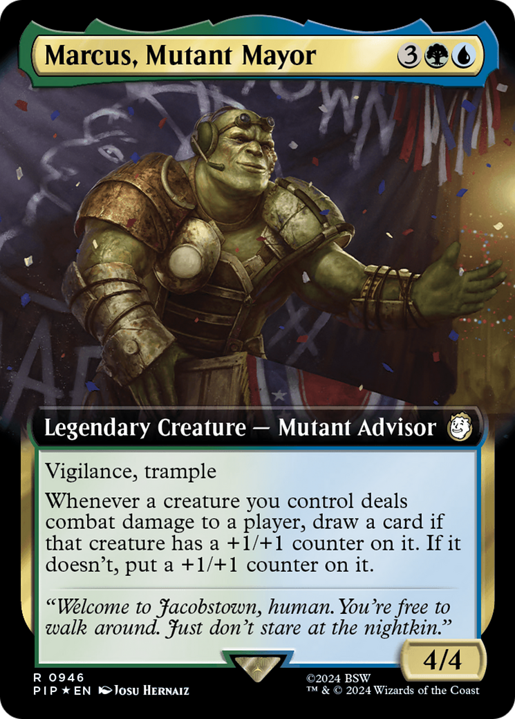 Marcus, Mutant Mayor (Extended Art) (Surge Foil) [Fallout] | Gamers Paradise
