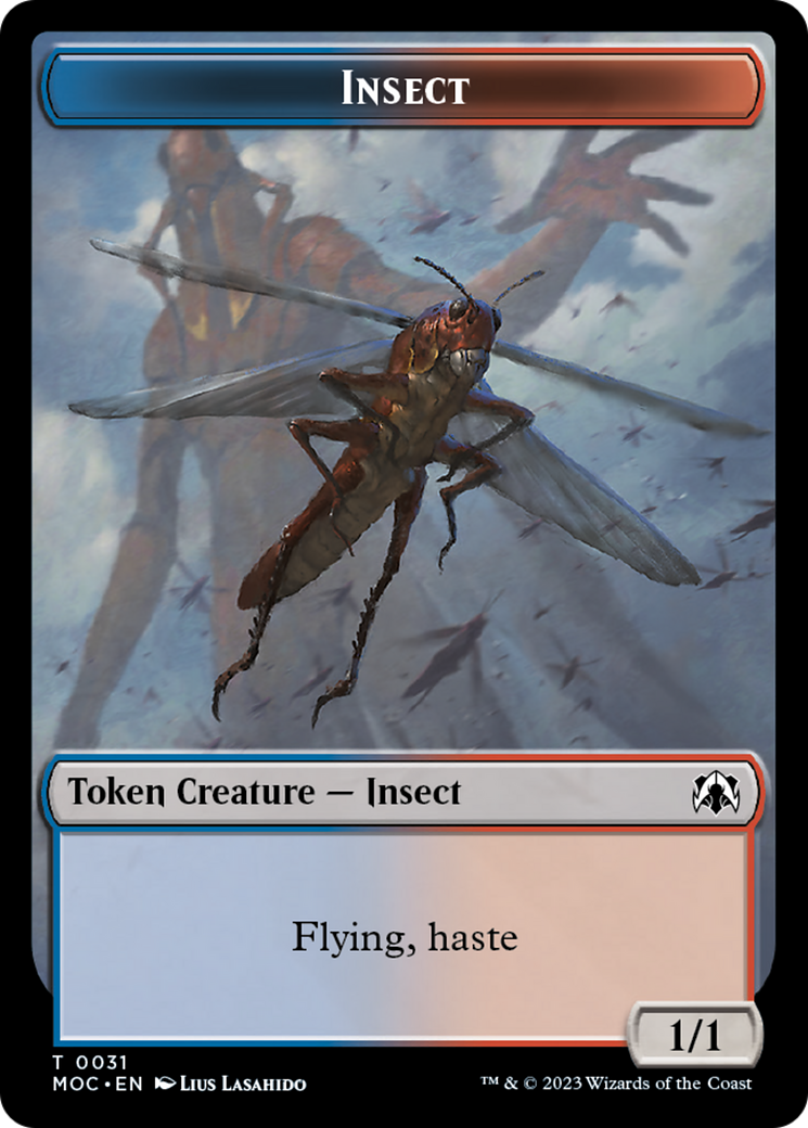 Soldier // Insect Double-Sided Token [March of the Machine Commander Tokens] | Gamers Paradise