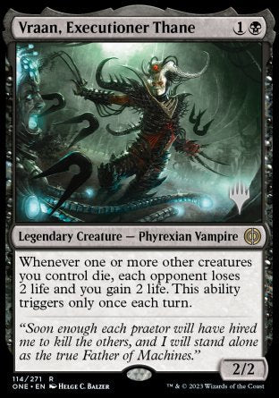 Vraan, Executioner Thane (Promo Pack) [Phyrexia: All Will Be One Promos] | Gamers Paradise