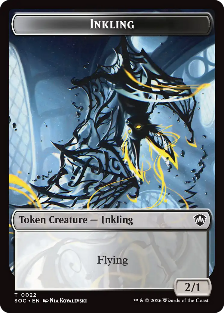 Pegasus // Inkling (0022) Double-Sided Token [Secrets of Strixhaven Commander Tokens] | Gamers Paradise