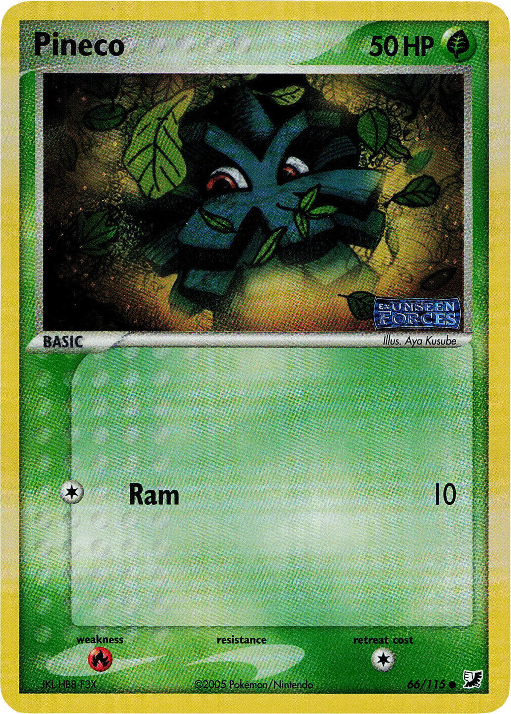 Pineco (66/115) (Stamped) [EX: Unseen Forces] | Gamers Paradise