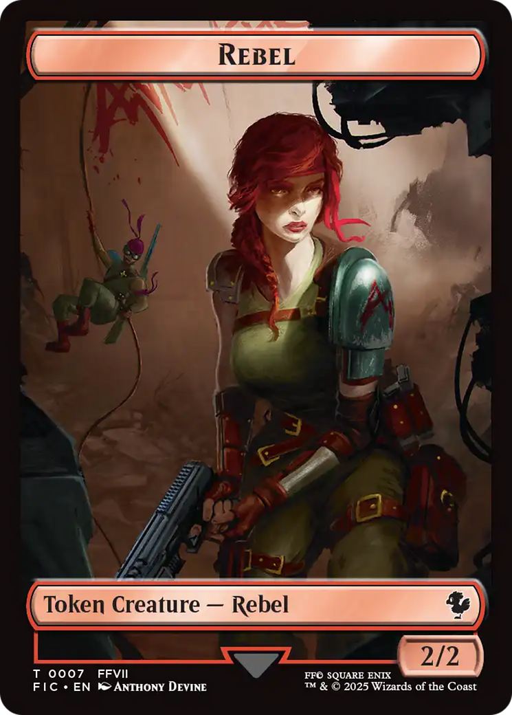 Soldier // Rebel Double-Sided Token (Surge Foil) [FINAL FANTASY Commander Tokens] | Gamers Paradise