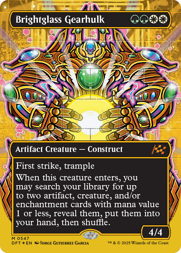 Brightglass Gearhulk (Borderless) (First-Place Foil) [Aetherdrift] | Gamers Paradise