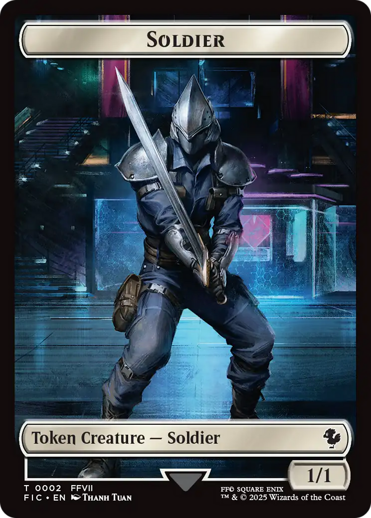 Soldier // Rebel Double-Sided Token (Surge Foil) [FINAL FANTASY Commander Tokens] | Gamers Paradise