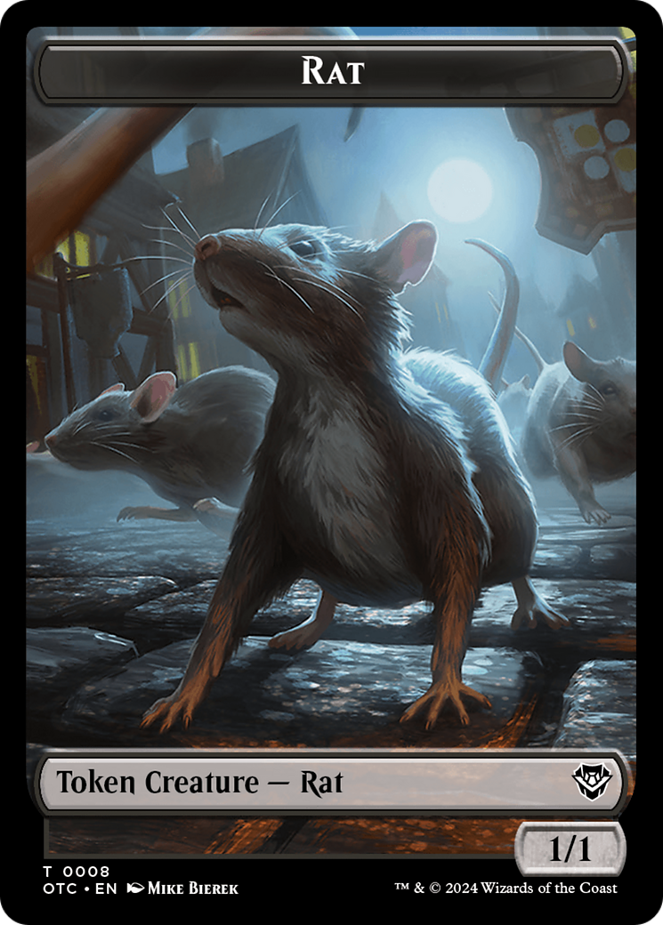 Rat // Blood Double-Sided Token [Outlaws of Thunder Junction Commander Tokens] | Gamers Paradise