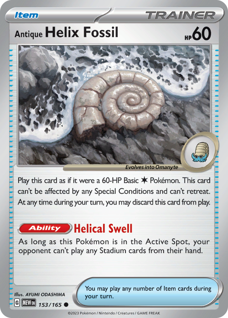 Antique Helix Fossil (153/165) [Scarlet & Violet: 151] | Gamers Paradise