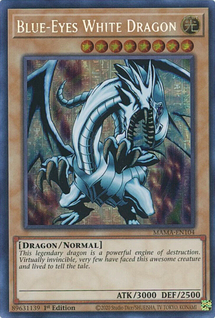 Blue-Eyes White Dragon [MAMA-EN104] Ultra Pharaoh's Rare | Gamers Paradise