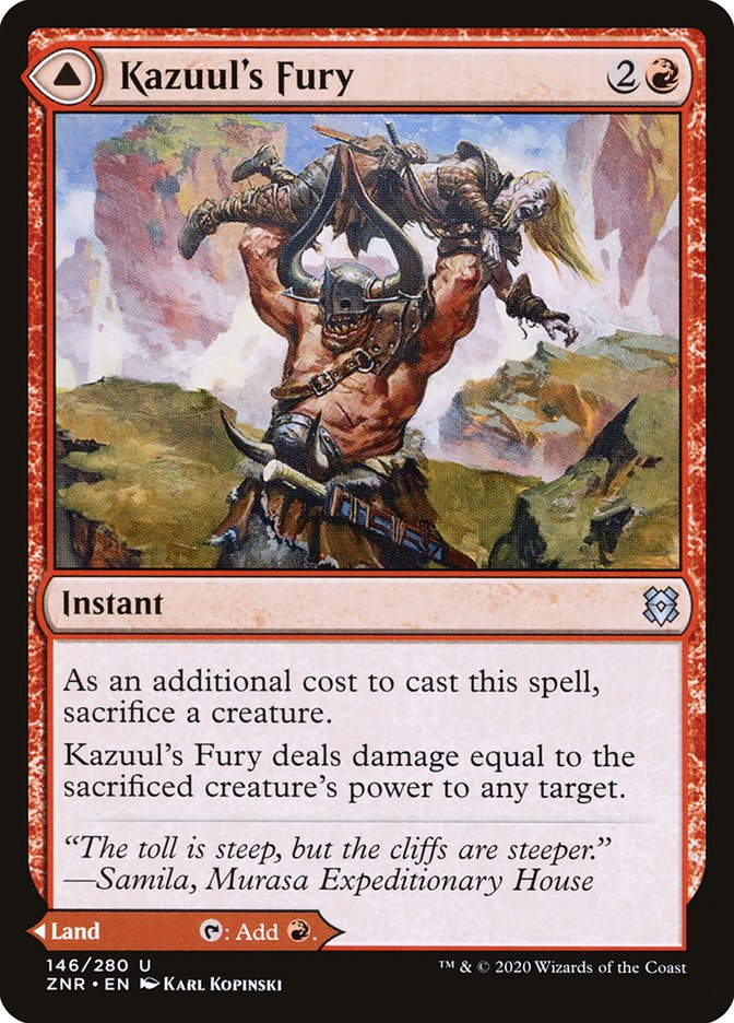 Kazuul's Fury // Kazuul's Cliffs [Zendikar Rising] | Gamers Paradise