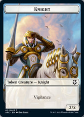 Knight // Saproling Double-Sided Token [Dungeons & Dragons: Adventures in the Forgotten Realms Commander Tokens] | Gamers Paradise