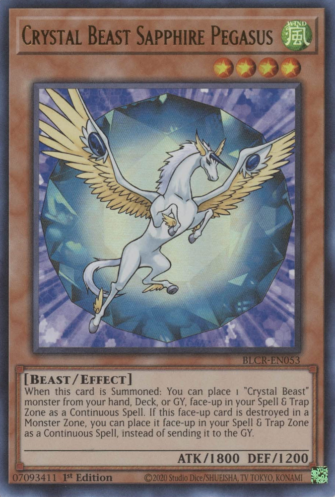 Crystal Beast Sapphire Pegasus [BLCR-EN053] Ultra Rare | Gamers Paradise