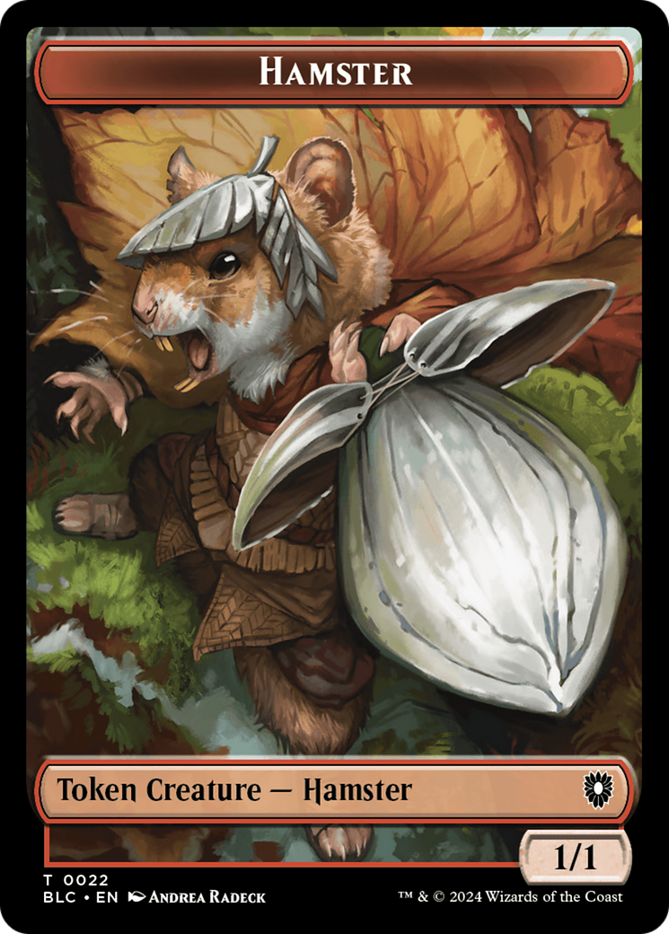Hamster // Saproling Double-Sided Token [Bloomburrow Commander Tokens] | Gamers Paradise