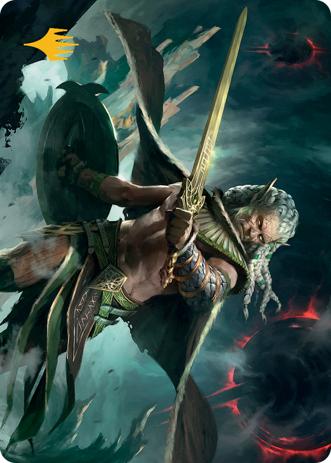 Serpent-Blade Assailant Art Card (40) (Gold-Stamped Signature) [March of the Machine Art Series] | Gamers Paradise